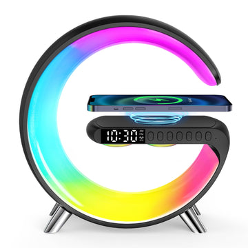 GPED Alarm Clock, Digital Alarm Clock Radio with Wireless Charging